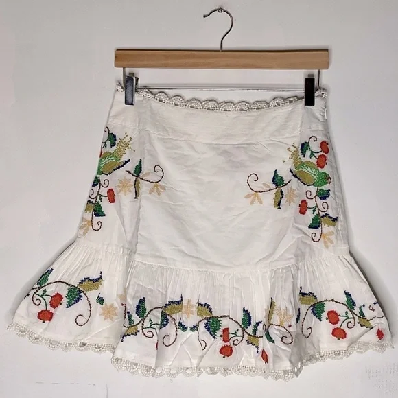 NWOT Farm Rio Pitanga Embroidery Crochet Mini Skirt Medium - Picture 3 of 9